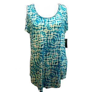 JM Collection New Cold shoulder Oversized Blouse.  LTOP325